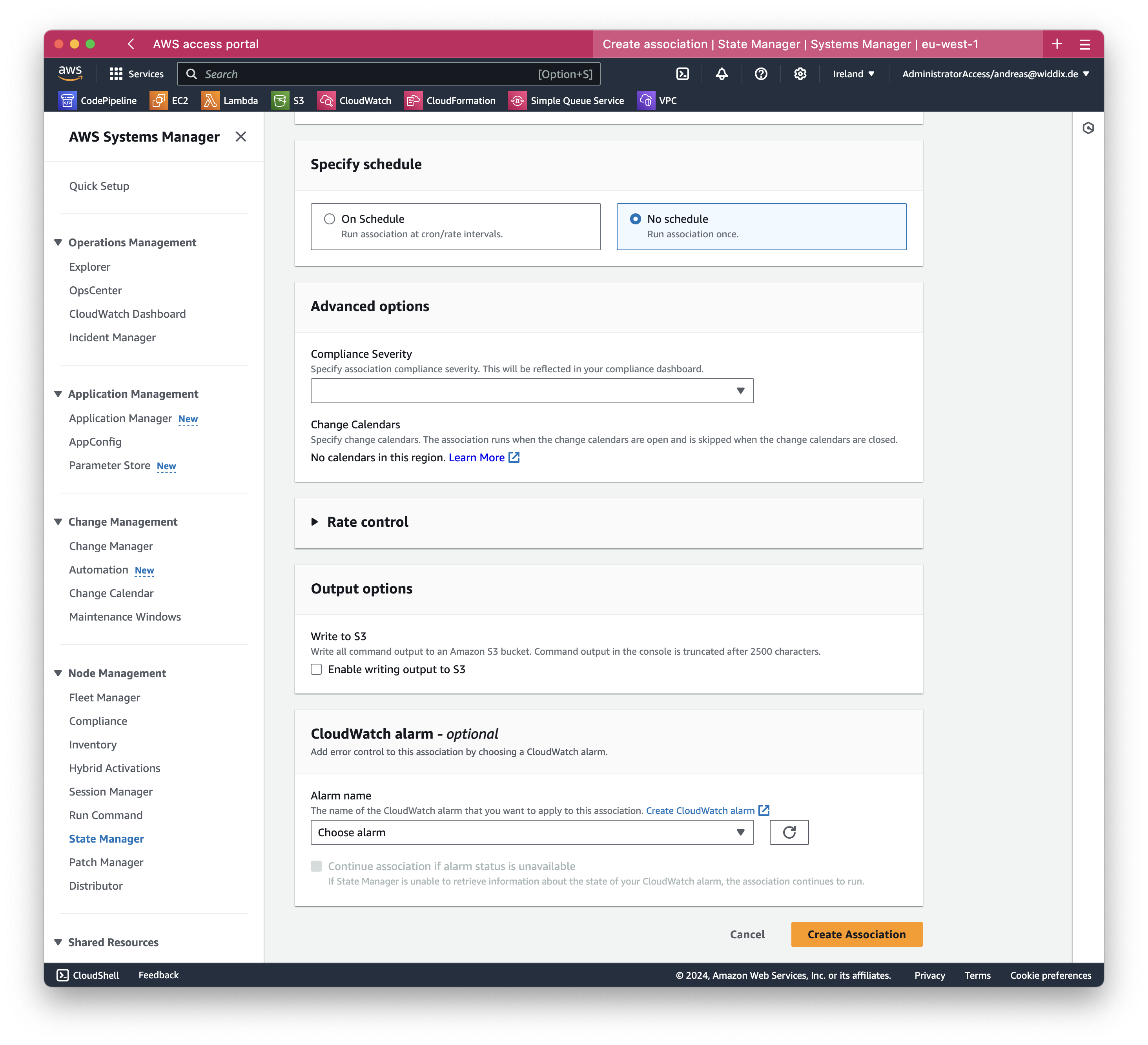 Configuring AWS Systems Manager State Manager: Step 4