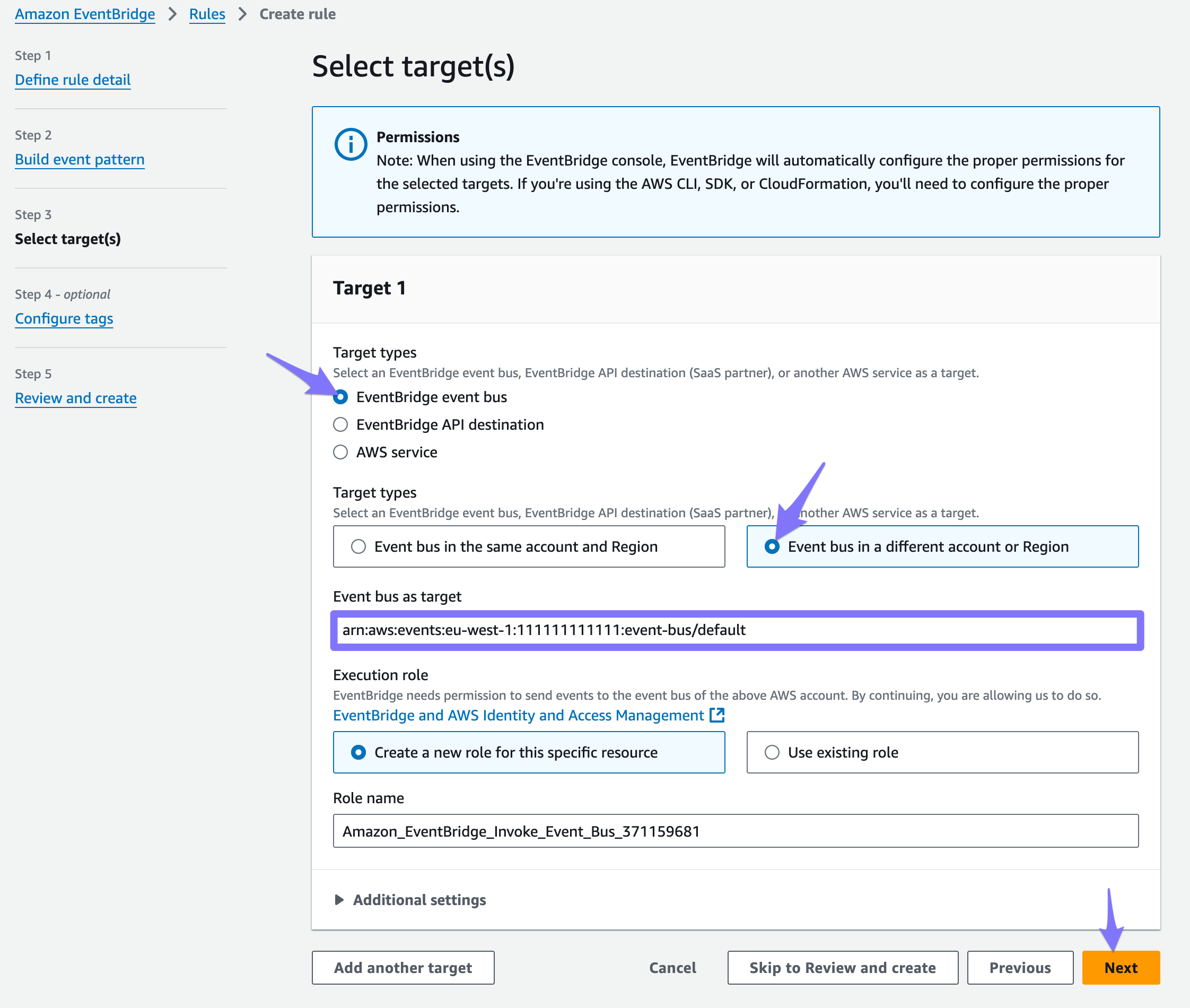 Configure EventBridge